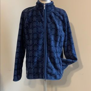 Karen Scott Sport zip patterned fleece